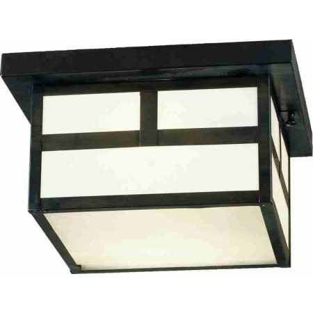 Meyda Tiffany Hyde Park T Mission 2 Light 17" Wide Flush Mount Square Ceiling Fixture Craftsman Brown