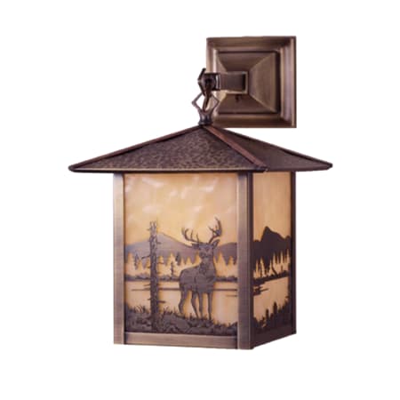 Meyda Tiffany 9" W Seneca Deer Creek Hanging Wall Sconce Beige Antique