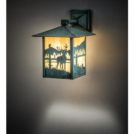 Meyda Tiffany Seneca 12" Tall Wall Sconce with Shade Verdigris