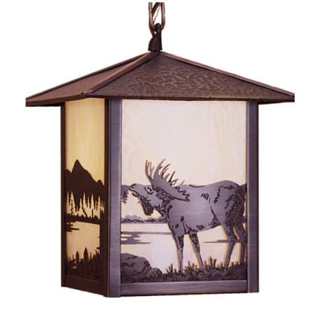 Meyda Tiffany Seneca Moose at Lake 13" Wide Pendant N/A