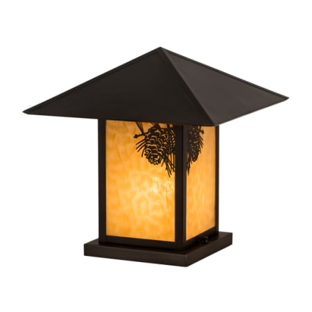 Meyda Tiffany Seneca 18" Tall Pier Mount Post Light Craftsman Brown