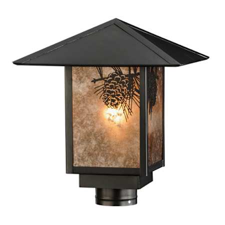 Meyda Tiffany Seneca 13" Tall Post Light Craftsman Brown