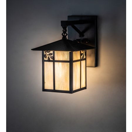 Meyda Tiffany Seneca Sprig 14" Tall Wall Sconce Craftsman Brown