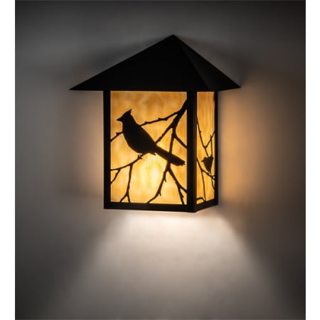 Meyda Tiffany Seneca Song Bird 11" Tall Wall Sconce Craftsman Brown
