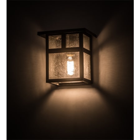 Meyda Tiffany Hyde Park 8" Tall Hand Crafted Wall Sconce with Rectangle Shade Craftsman Brown