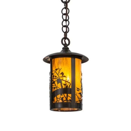 Meyda Tiffany Fulton 8" Wide Mini Pendant Craftsman Brown