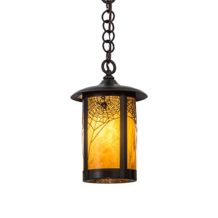 Meyda Tiffany Fulton 8" Wide Mini Pendant Craftsman Brown