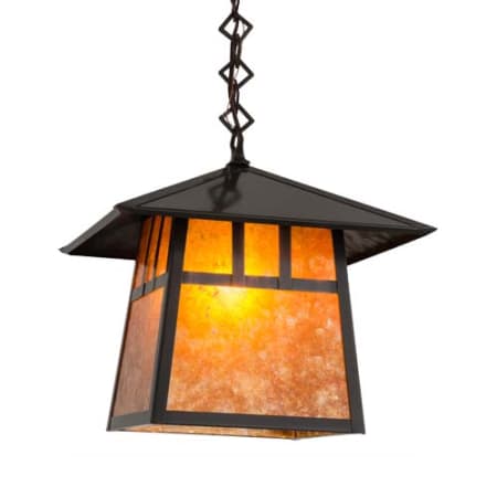 Meyda Tiffany Stillwater Double Bar Mission 17" Wide Pendant Craftsman Brown