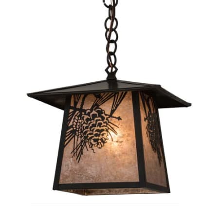 Meyda Tiffany Stillwater Winter Pine 17" Wide Pendant Craftsman Brown
