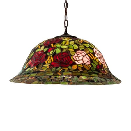 Meyda Tiffany Tiffany Rosebush 3 Light 24" Wide Pendant Mahogany Bronze