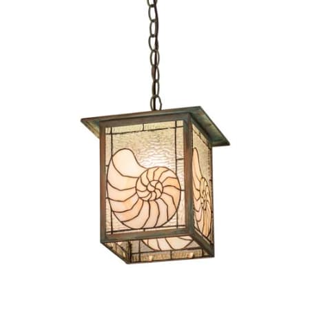 Meyda Tiffany Square Nautilus 134" Wide Pendant Verdigris