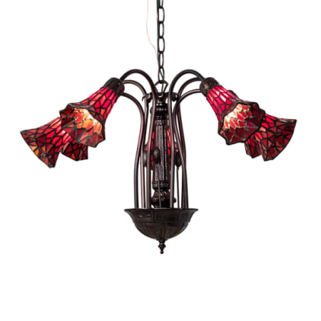 Meyda Tiffany Stained Glass Pond Lily 7 Light 24" Wide Chandelier Mahogany Bronze