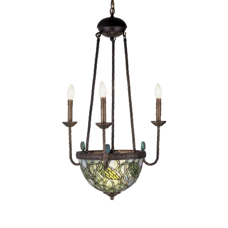 Meyda Tiffany Lotus Bud 5 Light 22" Wide Taper Candle Chandelier Tiffany Glass