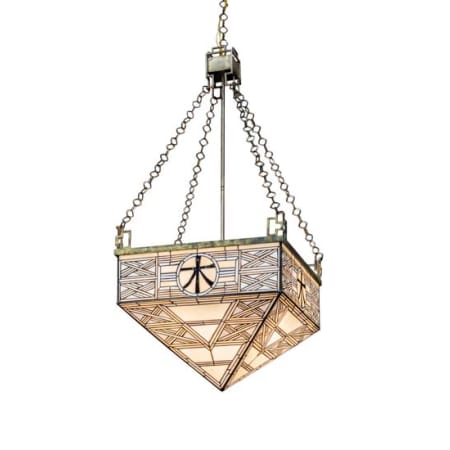 Meyda Tiffany Square Shu 4 Light 29" Wide Pendant Brass Tint