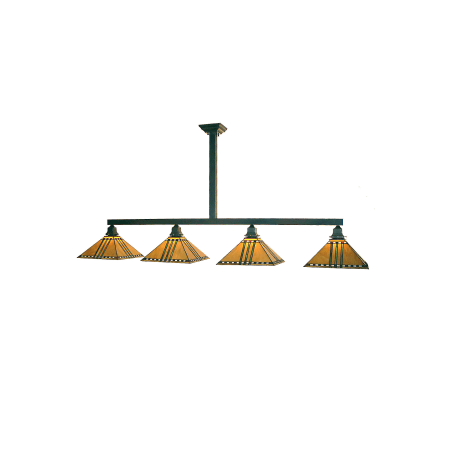 Meyda Tiffany Prairie Corn 4 Light 59" Wide Linear Chandelier with Tiffany Glass Shade Mahogany Bronze
