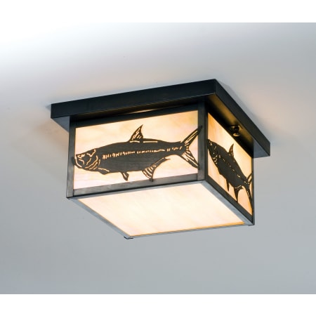 Meyda Tiffany Tarpon 2 Light 12" Wide Flush Mount Ceiling Fixture with Clear Acrylic Shade N/A
