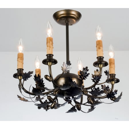 Meyda Tiffany Oak Leaf and Acorn 6 Light 18" Wide Taper Candle Chandelier N/A
