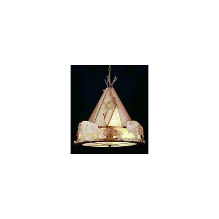 Meyda Tiffany Teepee w/ Buffalo 3 Light 48" Wide Pendant N/A