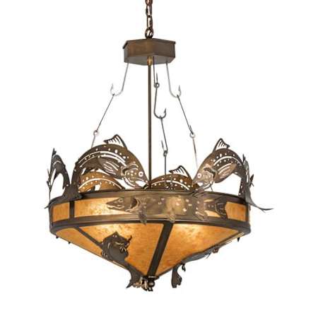 Meyda Tiffany Catch of the Day 12 Light 82" Wide Pendant Antique Copper