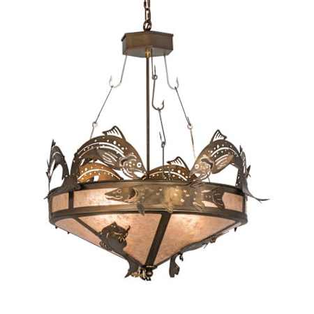 Meyda Tiffany Catch of the Day 12 Light 72" Wide Pendant Antique Copper