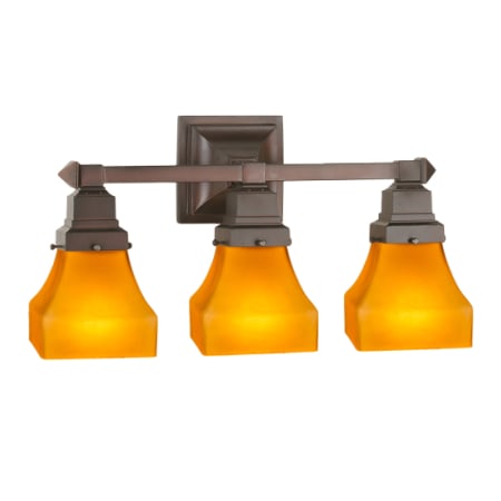 Meyda Tiffany Bungalow 3 Light 20" Wide Vanity Light Mahogany Bronze