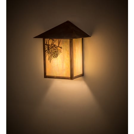 Meyda Tiffany Seneca Winter Pine 11" Tall Wall Sconce Vintage Copper