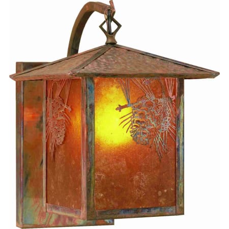 Meyda Tiffany Seneca Winter Pine 14" Tall Wall Sconce Vintage Copper