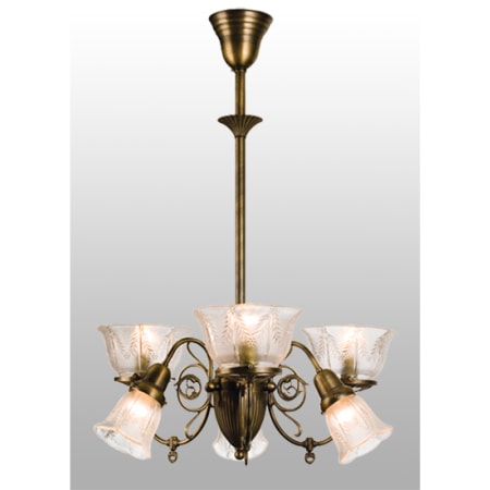 Meyda Tiffany Bleeker 6 Light 26" Wide Chandelier with Clear Glass Shades Antique Brass