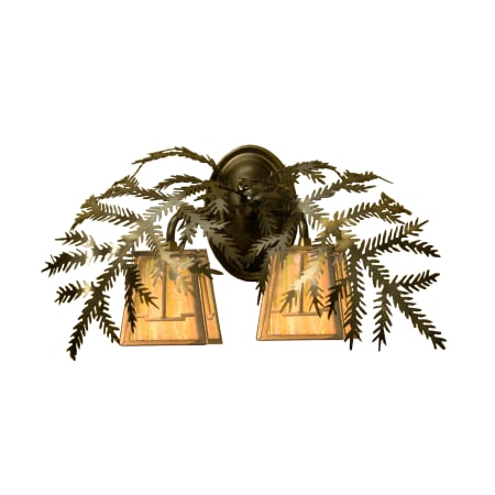 Meyda Tiffany 17" W Pine Branch Valley View 2 Light Wall Sconce Antique Copper