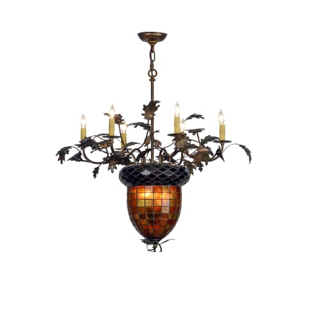 Meyda Tiffany Greenbriar Oak 6 Light 36" Wide Taper Candle Chandelier N/A