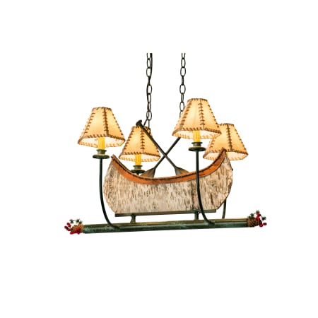Meyda Tiffany Canoe 4 Light 24" Wide Linear Chandelier with Cream Fabric Shade N/A