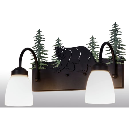 Meyda Tiffany Northwoods 2 Light 15" Wide Bathroom Vanity Light with White Glass Shade N/A