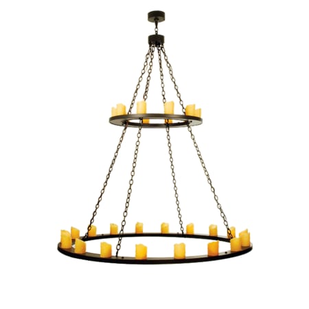 Meyda Tiffany Loxley 28 Light 60" Wide Pillar Candle Chandelier with Yellow Acrylic Shade N/A