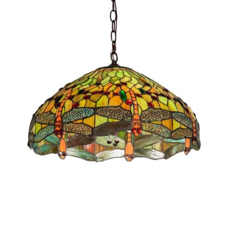 Meyda Tiffany Tiffany Hanginghead Dragonfly 3 Light 20" Wide Pendant Mahogany Bronze