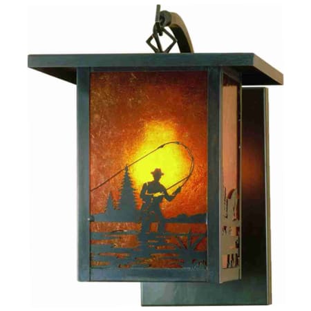 Meyda Tiffany Hyde Park 13" Tall Hand Crafted Wall Sconce with Shade Craftsman Brown