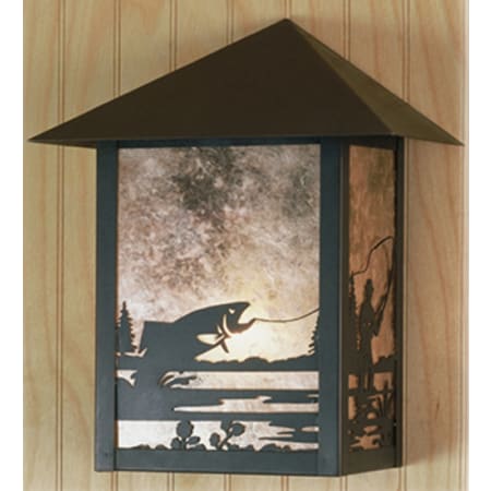 Meyda Tiffany Seneca Fly Fishing 11" Tall Wall Sconce Craftsman Brown