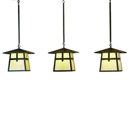 Meyda Tiffany Stillwater Cross Mission 3 Light 51" Wide Linear Pendant Craftsman Brown