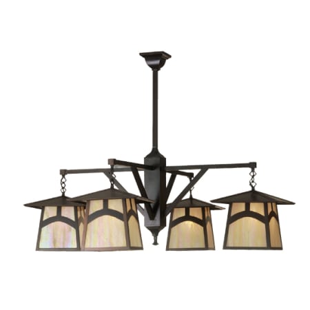 Meyda Tiffany Stillwater Hill Top 4 Light 47" Wide Chandelier Craftsman Brown