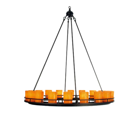 Meyda Tiffany Barbury 18 Light 48" Wide Pillar Candle Chandelier with Orange Acrylic Shade N/A
