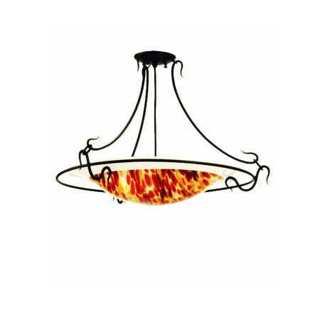 Meyda Tiffany Metro Fusion 3 Light 30" Wide Semi Flush Ceiling Fixture with Multi-colored Glass Shade N/A