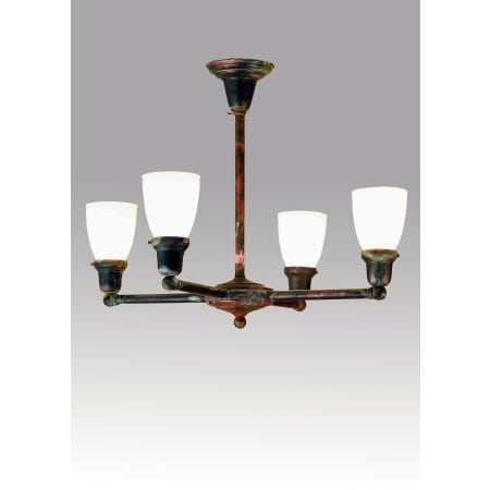 Meyda Tiffany Oyster Bay 4 Light 26-1/2" Wide Chandelier with White Glass Shade N/A