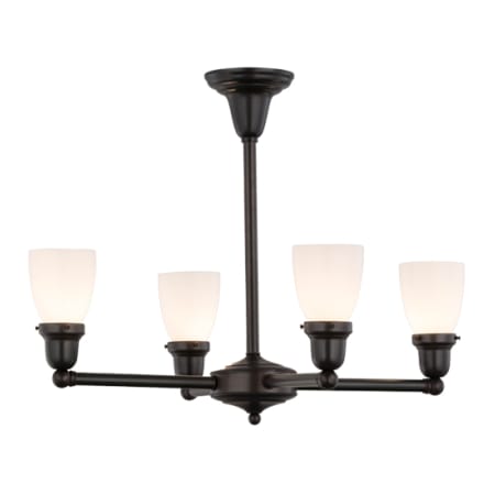 Meyda Tiffany Revival Oyster Bay Goblet 4 Light 27" Wide Chandelier - Craftsman Brown Finish Craftsman Brown