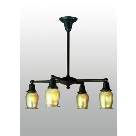 Meyda Tiffany Oyster Bay 4 Light 27" Wide Chandelier with Yellow Glass Shade N/A
