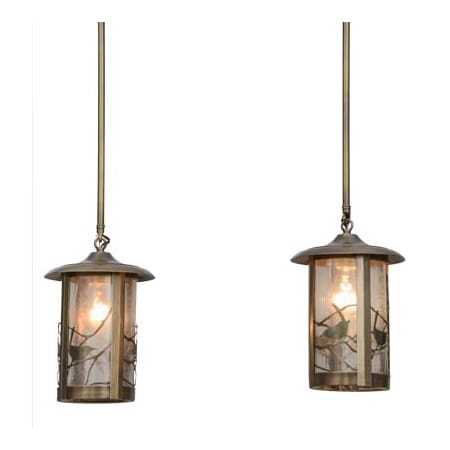 Meyda Tiffany Fulton 2 Light 26" Wide Linear Pendant Antique Brass