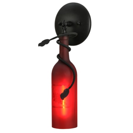 Meyda Tiffany Tuscan Vineyard Etched Grapes 14" Tall Wall Sconce Black
