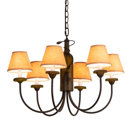 Meyda Tiffany Tuscan Vineyard 6 Light 26" Wide Chandelier Textured Black