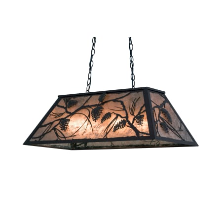 Meyda Tiffany Whispering Pines 6 Light 33" Wide Billiard Chandelier with Silver Mica Shade N/A