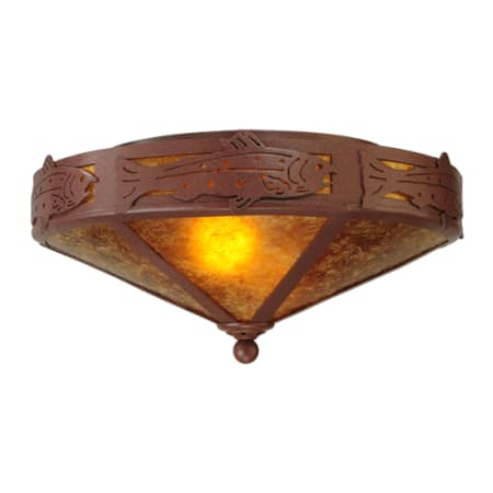 Meyda Tiffany Rainbow Trout 2 Light 16" Wide Semi-Flush Ceiling Fixture Rust