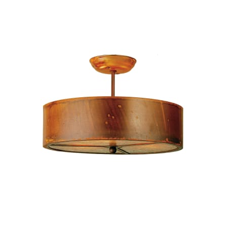 Meyda Tiffany Starry 3 Light 15" Wide Semi Flush Drum Ceiling Fixture with Brown Mica Shade N/A