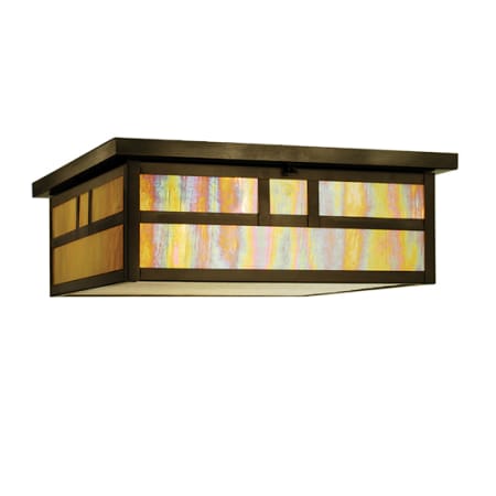 Meyda Tiffany Hyde Park Double Bar Mission 2 Light 31" Wide Flush Mount Square Ceiling Fixture Craftsman Brown